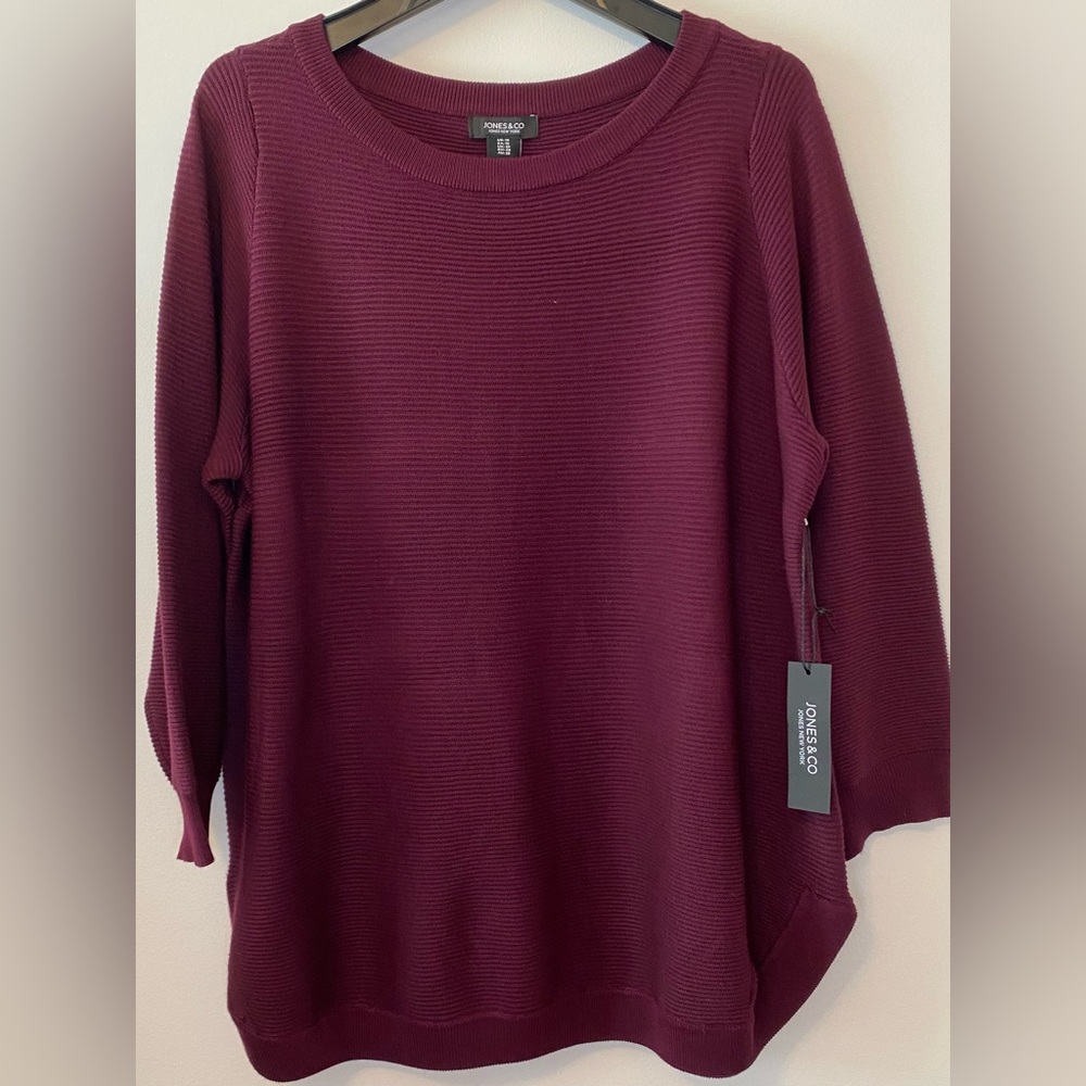 Jones New York Rich Purple Knit Sweater
